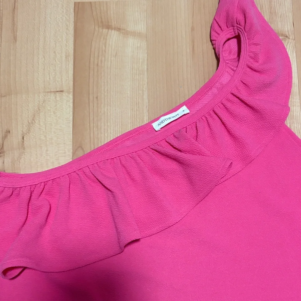 Pink One-Shoulder Ruffle Top - Picture 3 of 4